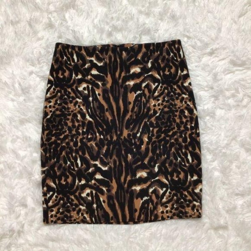 Talbots Pencil Skirt Animal Print Lined Sz 4P